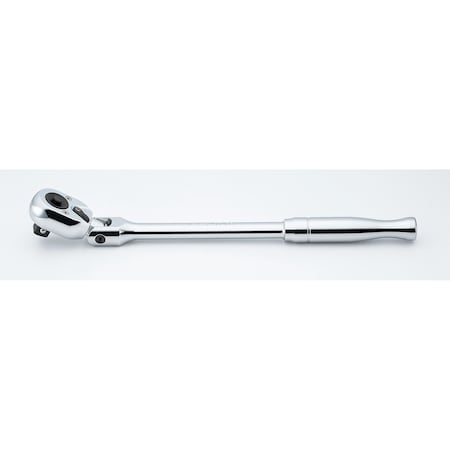 Ratchet Handle 24 Teeth Flexible Head 330mm Push Button Polished Handle 1/2 Sq. Drive